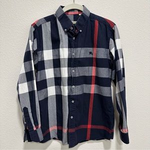 Burberry Check Long Sleeve Button Down sz M